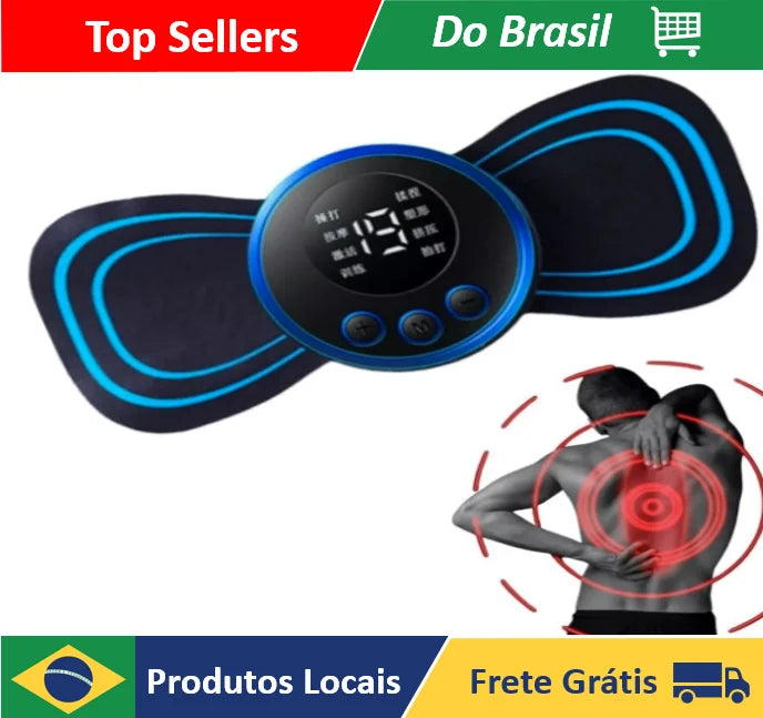 Massageador EMS Mini Portátil Estimulador Elétrico para Alívio da Dor Muscular